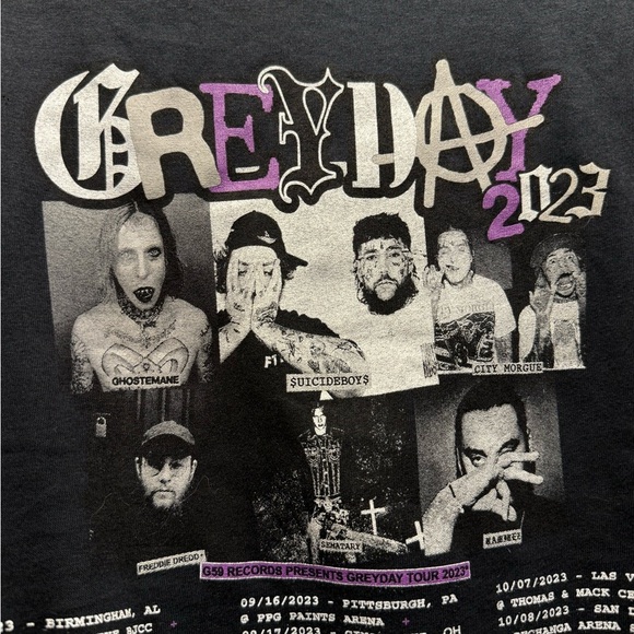 Black Graphic Tee with Purple Accents - Picture 4 of 5